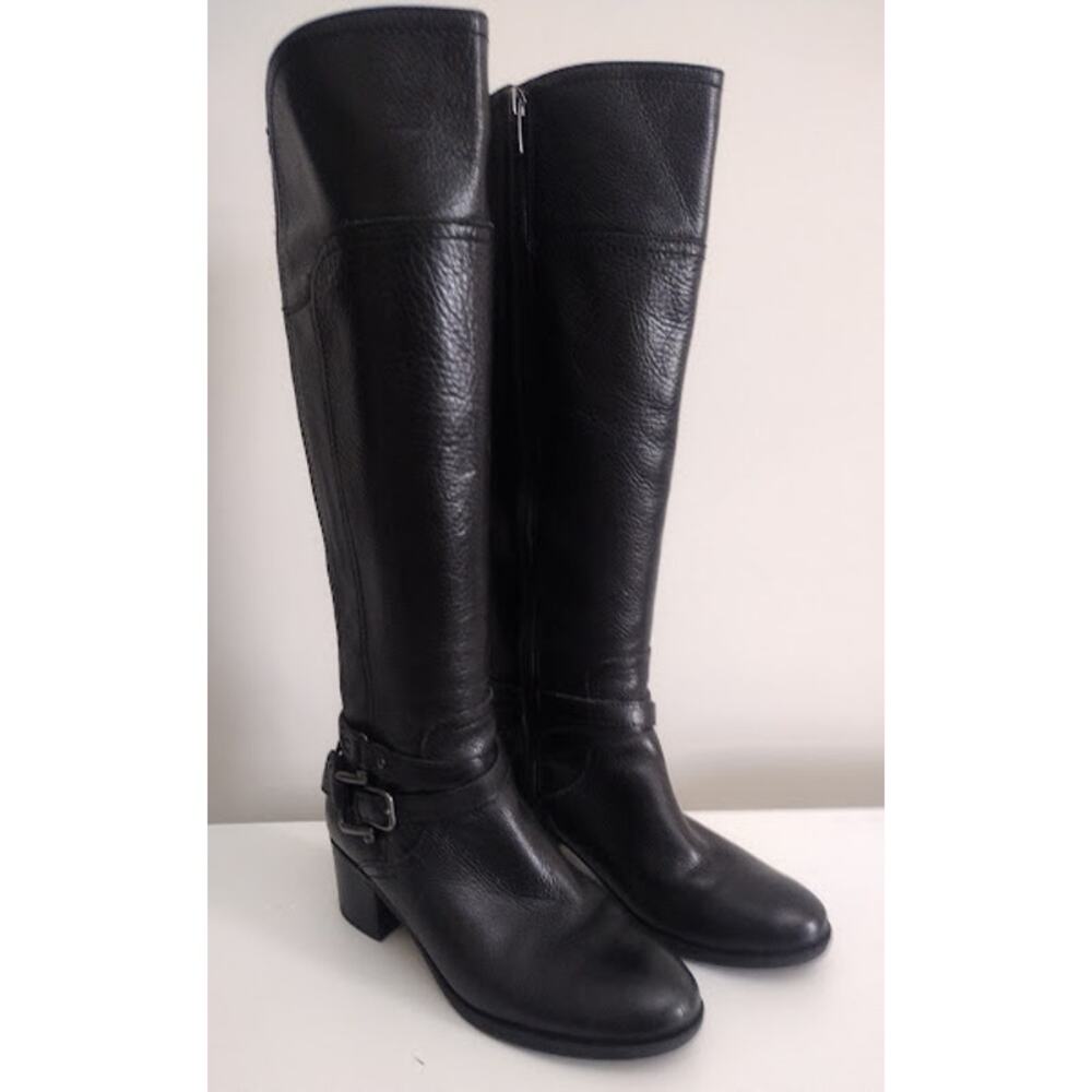 Marc‎ Fisher Women's Tall Pebbled Leather Boots , Black, Sz 7.5